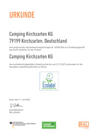 EU Ecolabel Urkunde